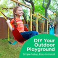 thumbnail image 4 of Jungle Gym Kingdom Rope Swing - Tree Climbing Ropes & Disc Swings for Kids w/ Green Seat for Swinging - Outdoor Playground Set w/ Carabiner & 4ft Strap - Treehouse Accessories, 4 of 5