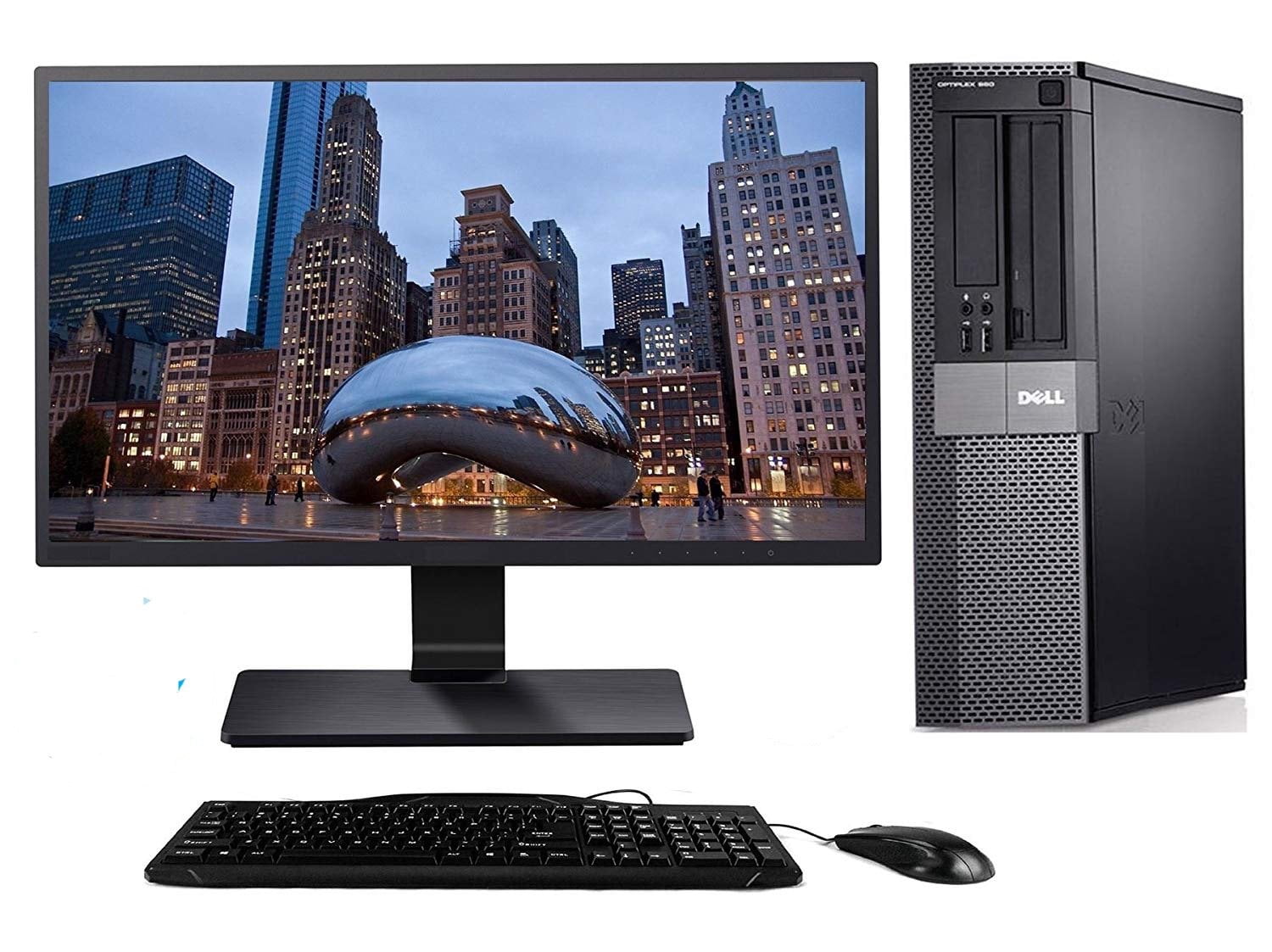 Refurbished Dell Optiplex Desktop Set - Intel Core i5 Processor, 500gb Hard Drive, 4gb DDR3 RAM, Windows 10 Professional 64 with 17" LCD Monitor