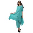 thumbnail image 1 of Moomaya Ensemble Kurti Kurta Pantalon pour Femmes Col Bateau Imprimé Robe 2 Pcs Tenue Ethnique, 1 of 6