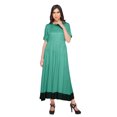 thumbnail image 4 of Moomaya Robe Kurti Maxi en Coton Évasée pour Femmes, Tunique Indienne Unie, 4 of 5