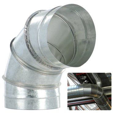 Tuyau de Coude 90 Degrés, Connecteur de Conduit en Métal Galvanisé 6 Pouces, Tuyau de Coude en Acier Inoxydable 90°, Raccord de Conduit à Paroi Unique pour Échappement, Collier de Tuyau de Ventilation