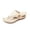 Beige, variant on Orthopedic Sandals for Women Wedge Flip Flops Metal Decor Irregular Embossing Beach Summer Slide Sandals Gold