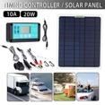 thumbnail image 2 of 2X 20W Solar Panel 12V 10A Battery Controller Car Charger Outdoor Battery Supply for Vehicle Battery with OBD Plug, 2 of 3