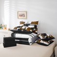 thumbnail image 5 of YST Orange Leopard Print Comforter Set With Sheets 7 Piece Queen Black Grey Abstract Geometric Bedding Set Safari Cheetah Grids Bed In A Bag For Kids Adults Wildlife Animal Check Bed Set, 5 of 5