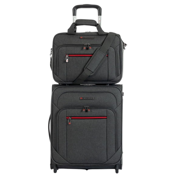Air Canada Belmont 2-Piece Set, 18 Inch Carry-On Luggage Set with Travel Bag