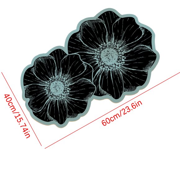 Tapis de Bain à Motif Floral avec Endos Antidérapant pour Salle de Bain et Douche