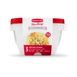 Rubbermaid TakeAlongs Serving Bowl Food Storage Containers, 1.4 L (6.2 Cup), Ruby Red, 3 Pack