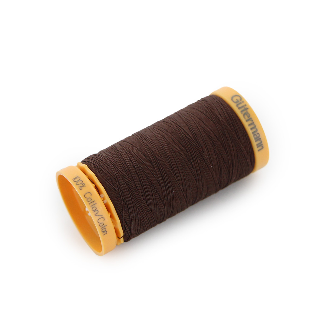 GÜTERMANN Cotton 50wt Thread, 250 m (273.4 yd), Black, Strong & Lustrous for Sewing