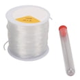 thumbnail image 3 of Fugacal Clear Stretch Cord 1.2mm,Spandex Elastic Cord,1.2mm Crystal Line String DIY Handcraft Transparent Elastic Round Clear Elastic String With 2 Beads Needle For Sewing, 3 of 8