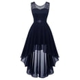 thumbnail image 4 of XDZJLR Robes pour Femmes Formelles Cocktail Soirée Élégantes pour Mariage Festives Sans Manches Robe de Demoiselle d'Honneur, 4 of 6