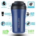 thumbnail image 3 of Tasse à Café Hydra 2 en 1 Isolée sous Vide - 400 ml, Bleue / Tasse de Voyage en Acier Inoxydable avec 2 Modes de Boisson - Chaude et Froide avec Couvercle et Paille Réutilisable, Anti-Déversement, 3 of 5