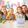 thumbnail image 3 of Eggs for Easter Egg Hunt Canvas Rabbits Basket 9.84x9.06 Inch, Easter Candy Gift Baskets for Children with Sturdy Handle & Spring Decor, 3 of 6