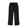 thumbnail image 4 of Timegard Womens Cotton Linen Pants Elastic Waisted Drawstring Capri Pants Casual Loose Trousers with Pockets, 4 of 6