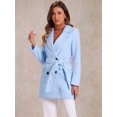thumbnail image 2 of INSPIRE CHIC Manteau Trench Long à Revers Cranté à Double Boutonnage avec Ceinture pour Femme, 2 of 7