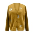 thumbnail image 3 of 2025 Cardigan pour Femmes Chandail Classique Cardigans Tricotés pour Femmes Col Ras du Cou Col à Boutons Cardigan à Tissage Ouvert Tricot devant Ouvert, 3 of 4