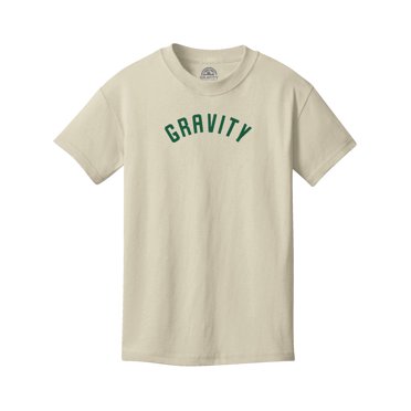 Gravity Athletics Water-Based Kids Cotton T-Shirt - Natural/Green Ink - Medium