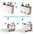 thumbnail image 3 of PUREMIND Queen Size Murphy Bed with Mattress, Murphy Cabinet Bed with Storage Drawer and Charging Ports for Bedroom/Guest Room, White, 3 of 8