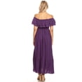 thumbnail image 2 of Women's Boho Peasant Dress Off Shoulder Short Sleeve Ruffle Maxi Dresses, 2 of 5