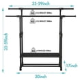 thumbnail image 3 of SUSUZI Double Rails Portable Clothing Garment Rack, Adjustable Double Rails Clothes Rack with 4 Wheels Rolling Clothes Organizer, Black, 3 of 8