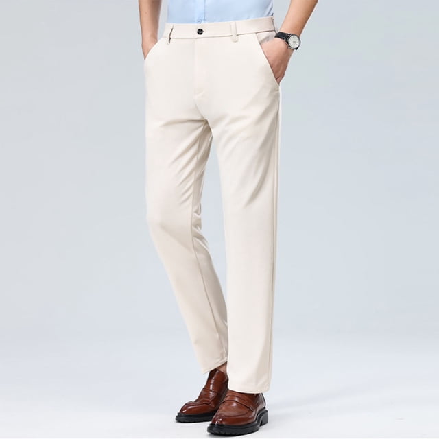 AherBiu Mens Dress Pants Pantalon Habillé pour Homme Taille Extensible Coupe Ajustée Pantalon de Complet avec Poches Extensible devant Plat