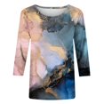 thumbnail image 4 of Hauts pour Femmes T-shirt Imprimé de Mode pour Femmes Blouse à Manches 3/4 Col Rond Hauts Décontractés Blouses pour Femmes en Liquidation, 4 of 4