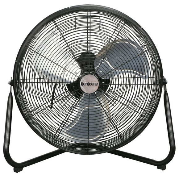 Hurricane Ventilateur Orbital Mural/au Sol - 20 Pouces, Pro Series, Haute Vélocité, Métal Robuste pour Usage Industriel, Commercial, Résidentiel et en Serre - Homologué ETL, Noir
