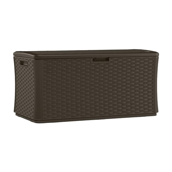 Suncast Extra Large Deck Box – 134 gal. Resin Outdoor Storage, Java