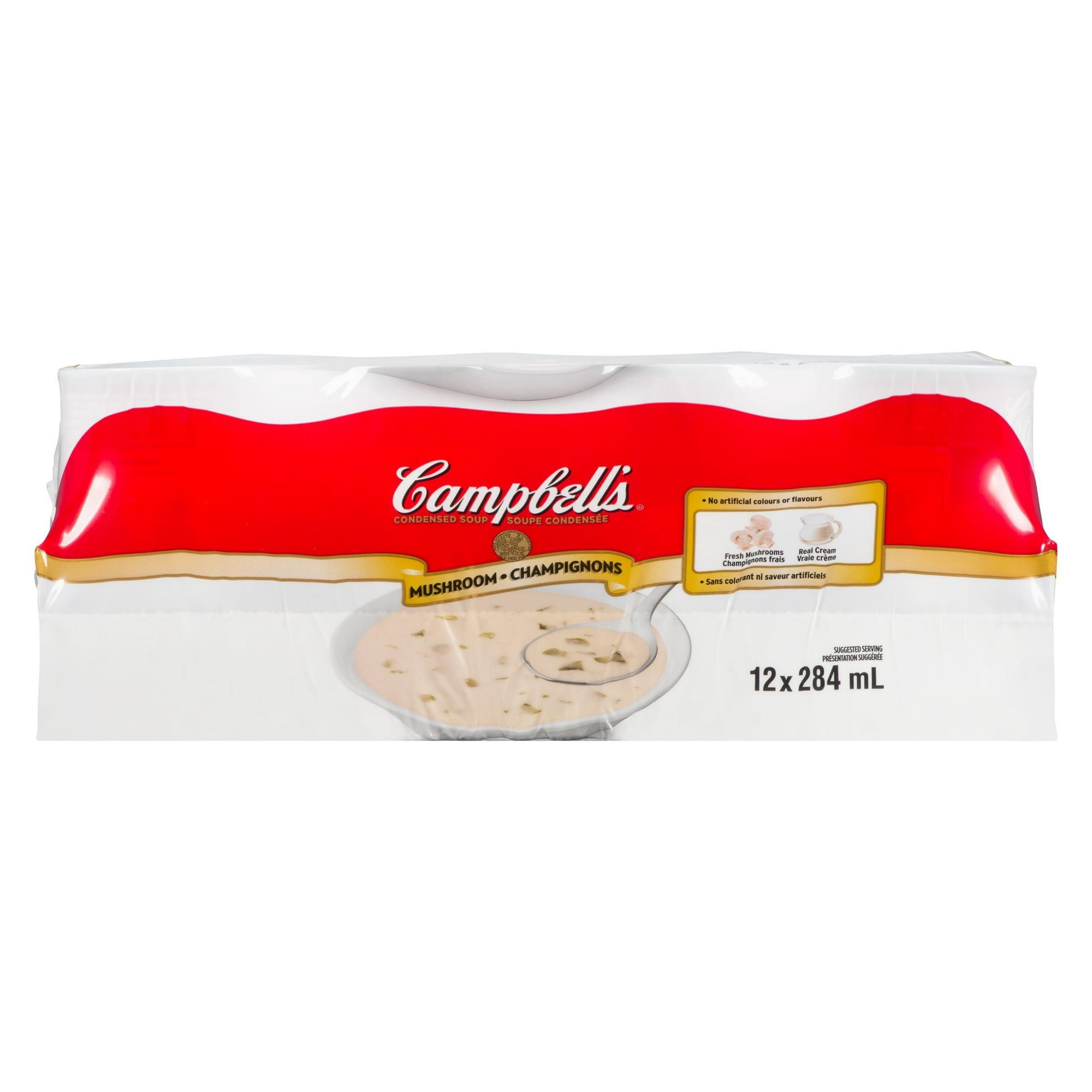 Soupe condensée CampbellMD, Crème de champignons, longue conservation (12 x 284 ml)