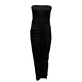 thumbnail image 5 of Robes de Cocktail d'Été Grande Taille BLVB pour Femmes, Robe Longue Froncée à Épaules Dénudées, Fendue, pour Fête, Boîte de Nuit, Plage, 5 of 5