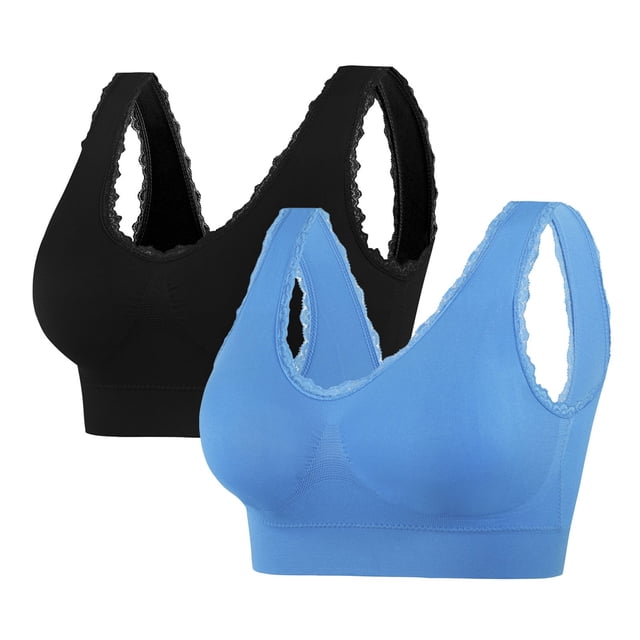 Soki 2pc Sports Bra for Women Padded Seamless Medium Impact Yoga Running Bras