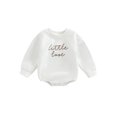 thumbnail image 1 of Faithtur Infant Baby Fall Romper, Long Sleeve Round Neck Letter Embroidery One-Piece Bodysuit, 1 of 8