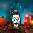 thumbnail image 2 of Halloween Skull Lamp Mini LED Lantern for Indoor Outdoor Fall Decor with Adjustable Brightness and Multi-Color Flashing Eyes, 2 of 6