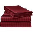 thumbnail image 1 of 700 Thread Count 100% Egyptian Cotton 4-Piece Bed Sheet Set (1 Flat, 1 Fitted Sheet, 2 Pillow Covers) 15 Inches Deep Pocket Size Stripe Pattern, 1 of 5