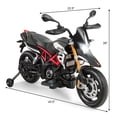 thumbnail image 2 of Gymax Moto pour Enfants 12 V sous Licence avec Phare et Roue d'Entraînement, Noire, 2 of 8