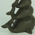thumbnail image 5 of Rust Brown Cast Iron Triple Stacked Whale Figurine, 5 of 5