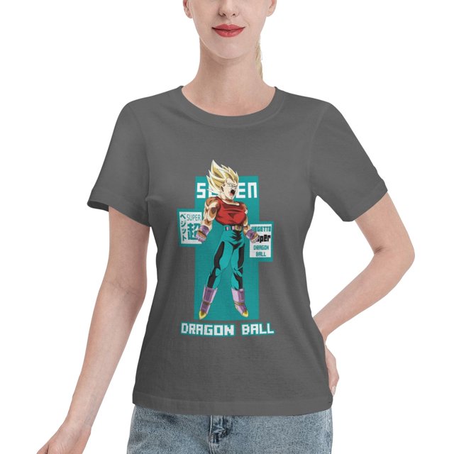 T-Shirt Basique à Manches Courtes pour Femmes Super Saiyan