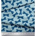thumbnail image 1 of Soimoi Blue Velvet Fabric Bow & Stripe Print Sewing Fabric Yard 58 Inch Wide, 1 of 5