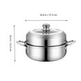 thumbnail image 3 of 1 Pce Casserole Vapeur en Acier Inoxydable Multifonctionnelle pour la Maison (Argent), 3 of 8