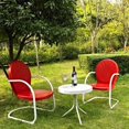 thumbnail image 1 of Griffith 3Pc Outdoor Metal Armchair Set Bright Red Gloss/White Satin - Side Table & 2 Chairs, 1 of 5