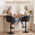 thumbnail image 4 of HOMCOM Adjustable Bar Stools Set of 2 with Swivel Seat, ‎Black, 4 of 10