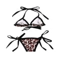 thumbnail image 2 of Baby Girls Leopard Bikini Sets Halter Bra Tops and Bandage Bottoms Bathing Suit, 2 of 6