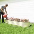 thumbnail image 3 of Outsunny Galvanized Raised Garden Bed Planter Box, 7.9 x 2 x 1ft, Cream, 3 of 10