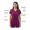 thumbnail image 3 of Adar Ensemble de Vêtements Médicaux pour Femmes - Haut de Gommage Col en V Incurvé & Pantalon D\'uniforme Médical à Cordon, 3 of 7