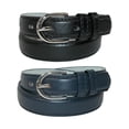 thumbnail image 1 of CTM® Ceinture Habillée en Cuir de Base pour Enfant (Lot de 2 Couleurs), 1 of 3