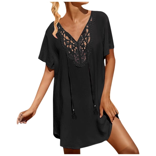 2025 Paréo de Maillot de Bain pour Femmes en Dentelle Maternité Sortie de Plage Crochet Col en V Sortie de Bain Tenue Robe de Plage Robes de Plage pour Femmes Sortie de Plage Sorties de Plage pour