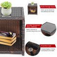 thumbnail image 4 of Gymax 3PCS Rattan Patio Conversation Furniture Set Yard Outdoor w/ Red Cushions, 4 of 9