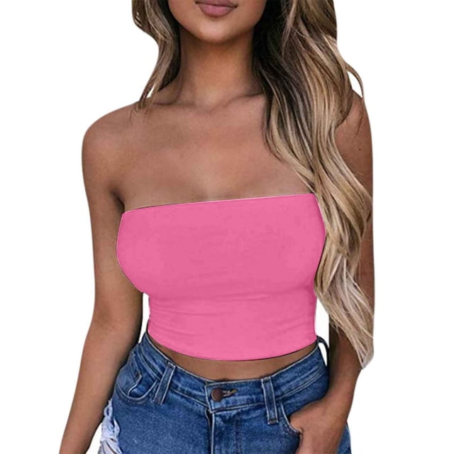 Birdeem Tube Tops Womens Solid Color Sports Summer Fashion Casual Tube Tops