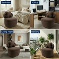 thumbnail image 5 of Modern Swivel Accent Chair with Storage - Soft Smooth Upholstery - Ergonomic Bucket Seat - 360° Rotating Lounge Chair, High Weight Capacity, Easy Assembly for Living Room, Bedroom, Office, 5 of 5