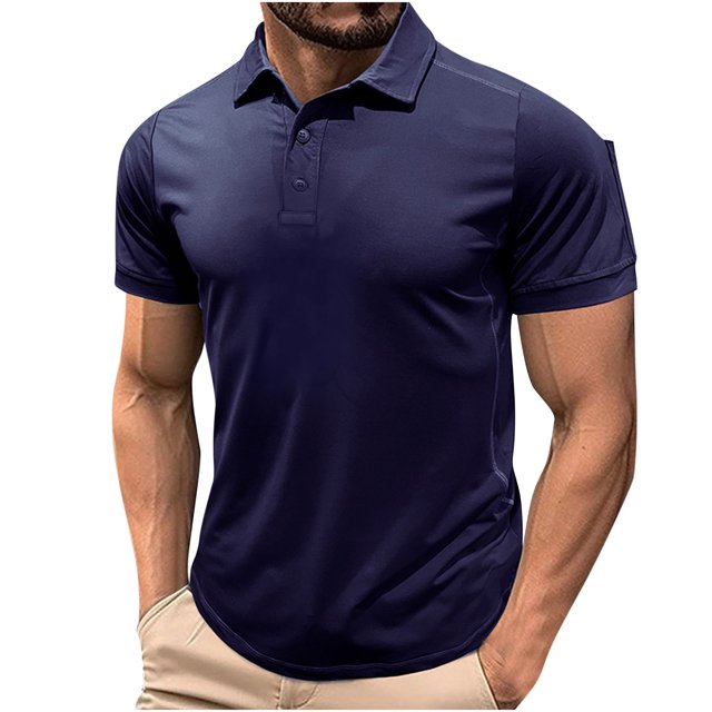 Chemises pour Hommes, Mode Homme Décontractée Couleur Unie Manches Courtes Col Rabattu Blouse Chemise