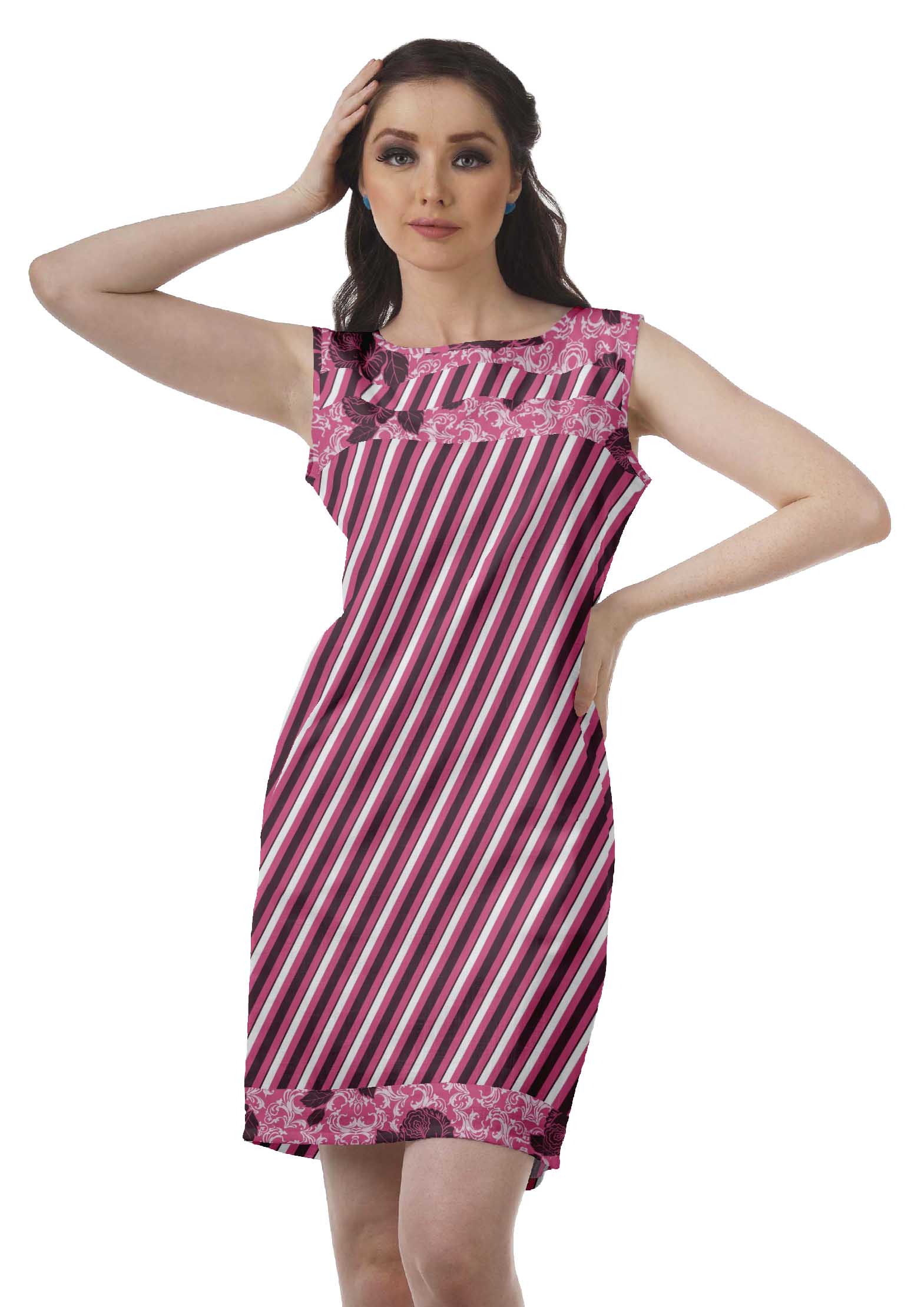Moomaya Summer Shift Dress Sleeveless Short Tunic Basic Dresses For Women